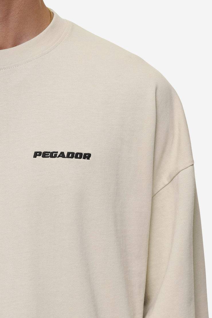 Pegador Rusk Logo Oversized Longsleeve Washed Light Beige