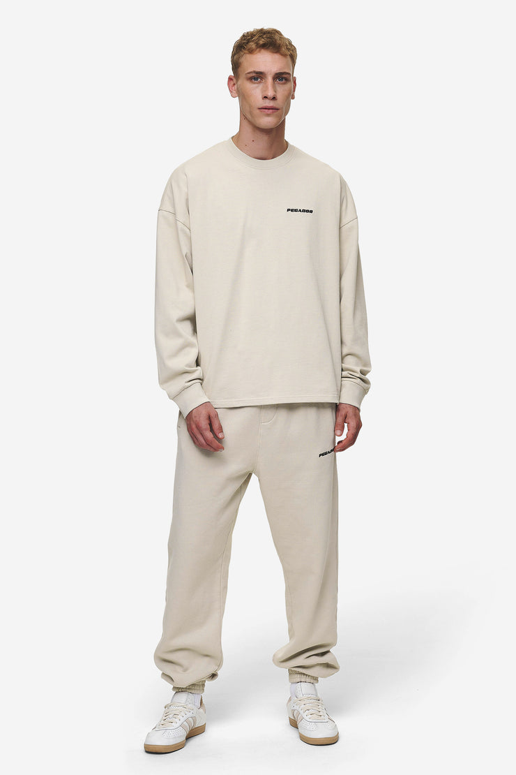 Pegador Rusk Logo Oversized Longsleeve Washed Light Beige