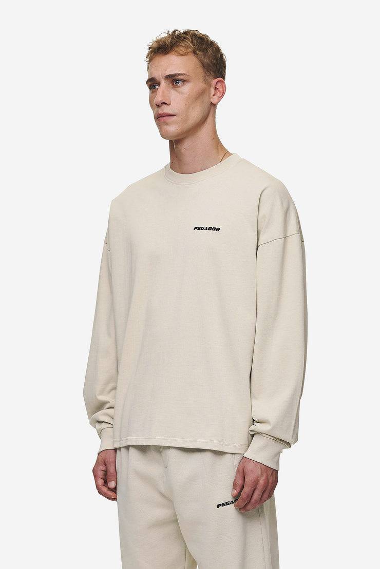 Pegador Rusk Logo Oversized Longsleeve Washed Light Beige