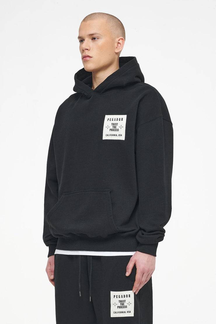 Pegador Salal Oversized Hoodie Vintage Washed Black Ink