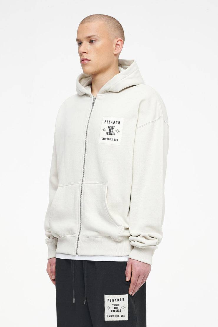 Pegador Salal Oversized Sweat Jacket Vintage Washed Angels Cream