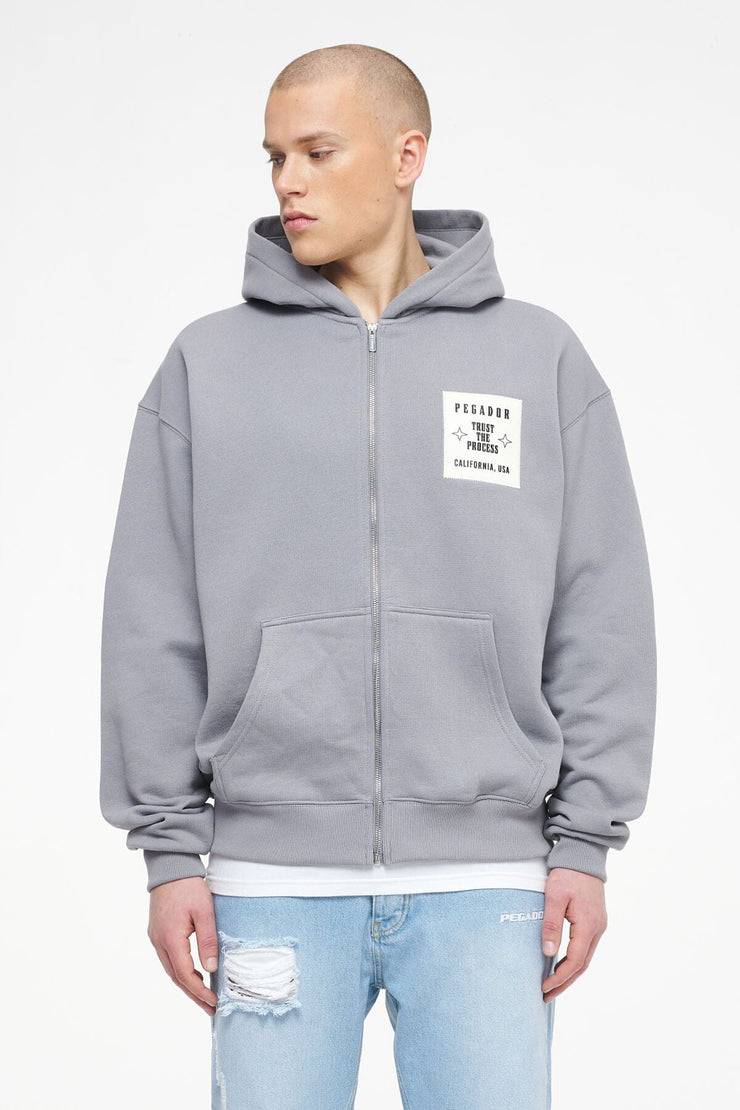 Pegador Salal Oversized Sweat Jacket Vintage Washed Dusk Grey