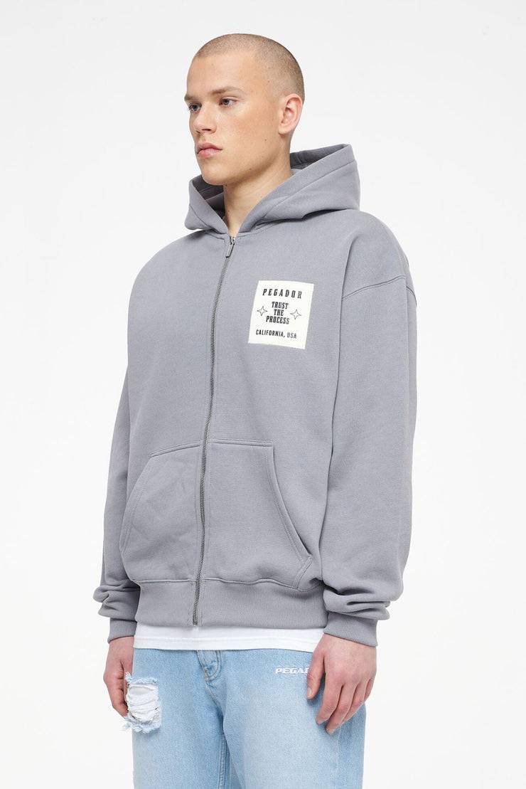 Pegador Salal Oversized Sweat Jacket Vintage Washed Dusk Grey