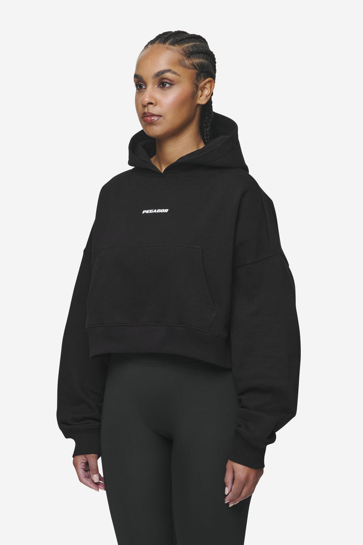 Pegador Salita Oversized Cropped Hoodie Black White Gum