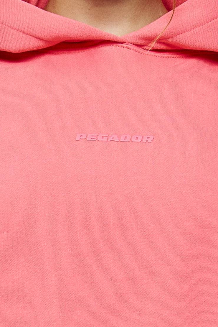 Pegador Salita Oversized Cropped Hoodie Vintage Washed Strawberry Gum