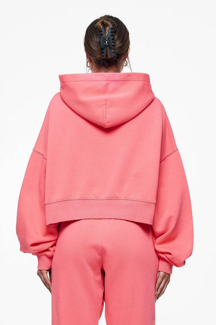Pegador Salita Oversized Cropped Hoodie Vintage Washed Strawberry Gum