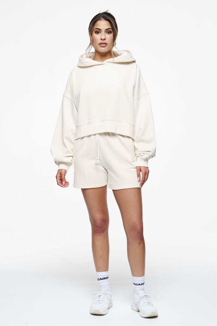 Pegador Salita Oversized Cropped Hoodie Vintage Washed Unbleached Gum