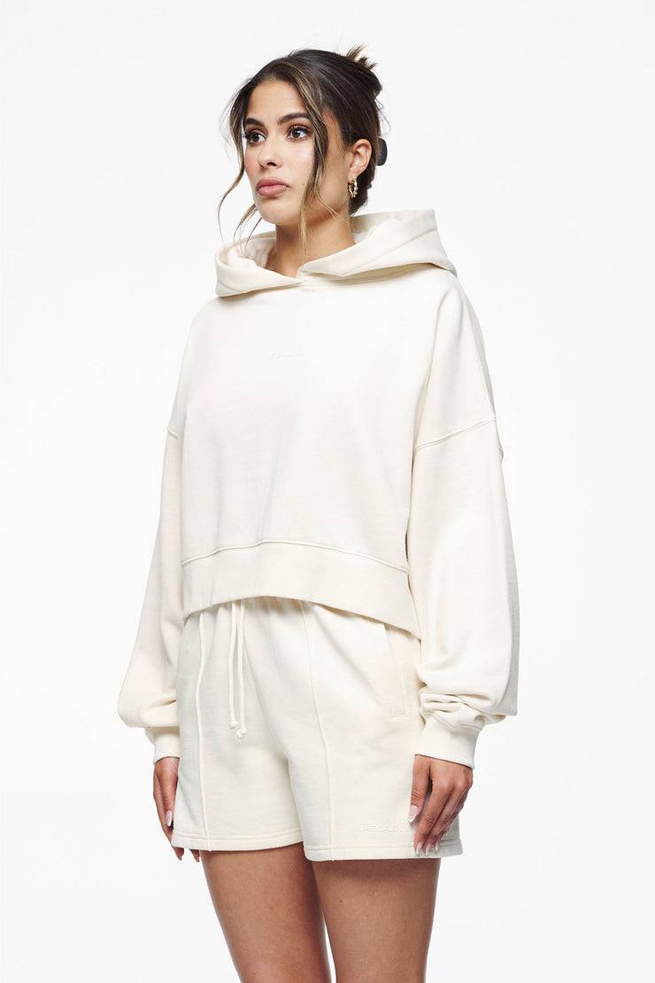 Pegador Salita Oversized Cropped Hoodie Vintage Washed Unbleached Gum