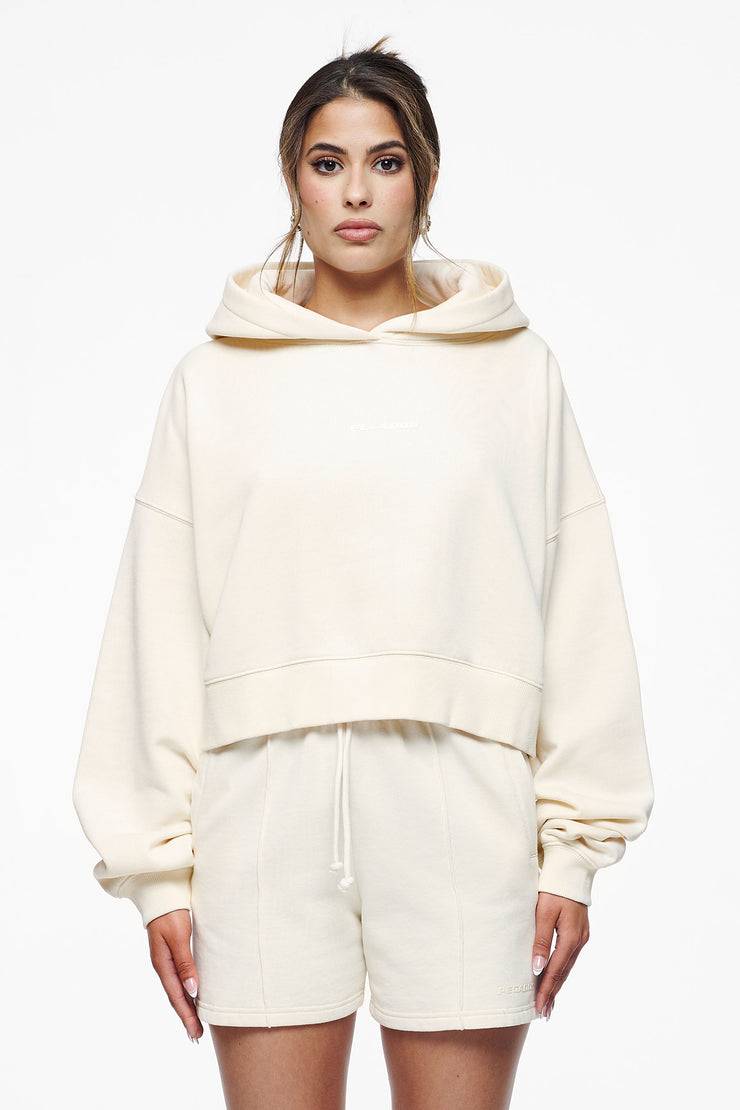 Pegador Salita Oversized Cropped Hoodie Vintage Washed Unbleached Gum