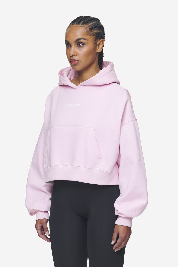 Pegador Salita Oversized Cropped Hoodie Washed Bubblegum White Gum