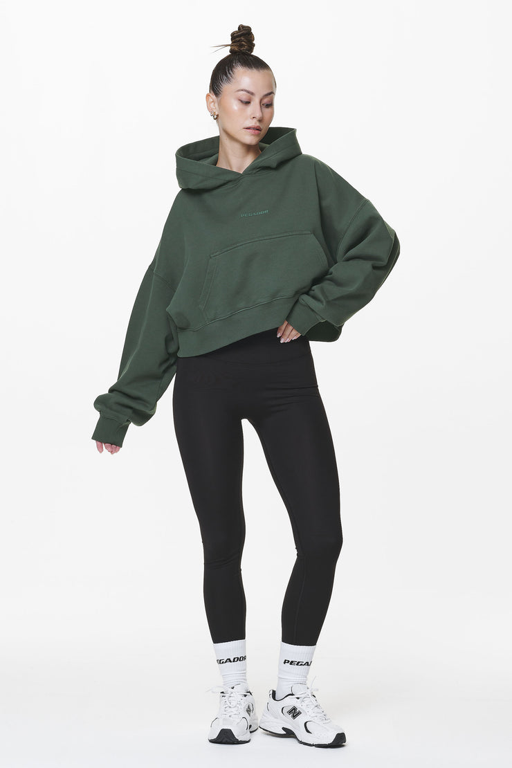 Pegador Salita Oversized Cropped Hoodie Washed Sage Green Gum