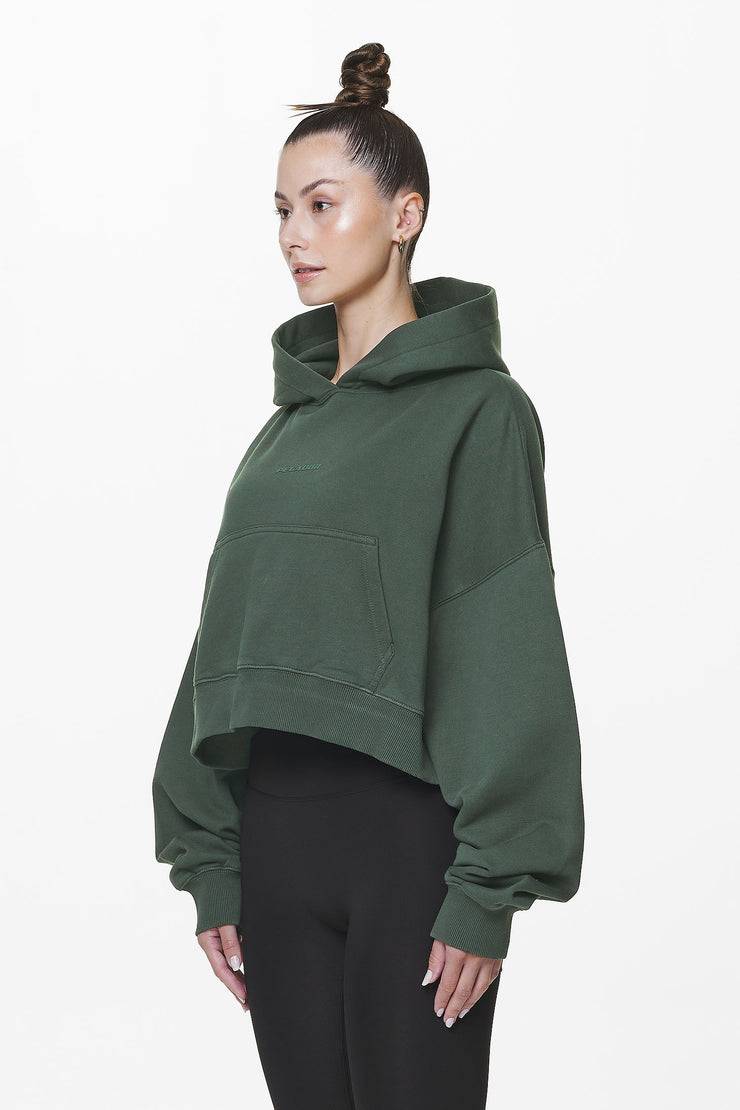 Pegador Salita Oversized Cropped Hoodie Washed Sage Green Gum