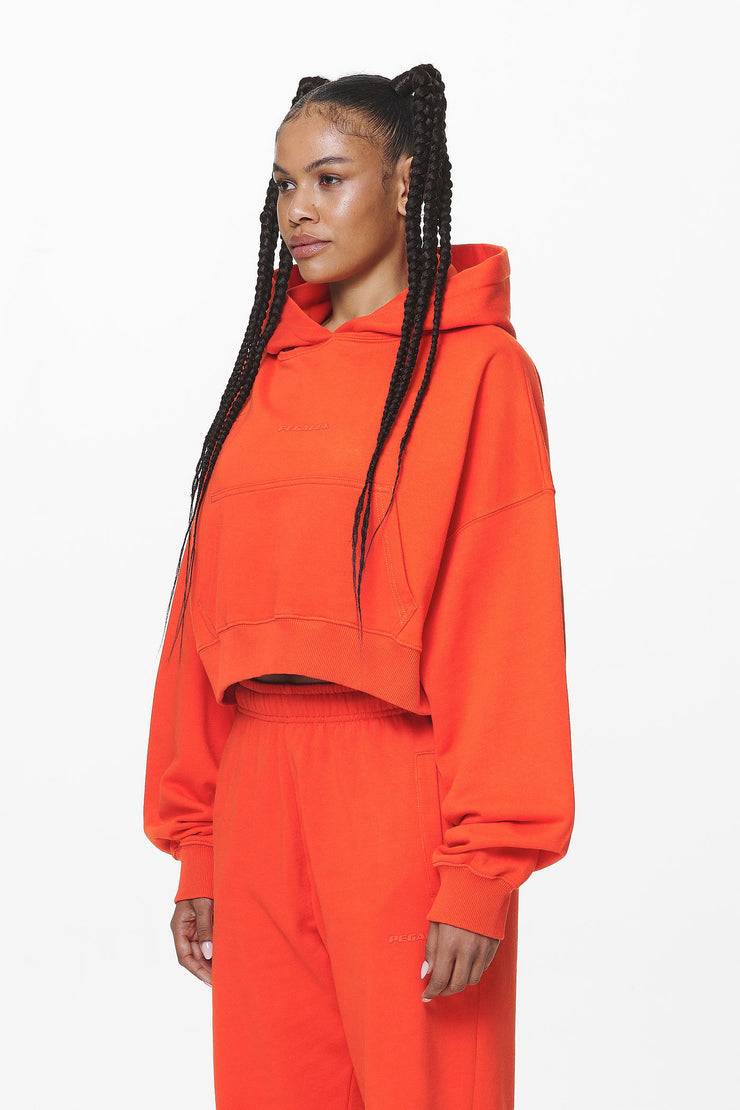 Pegador Salita Oversized Cropped Hoodie Washed Signal Red Gum