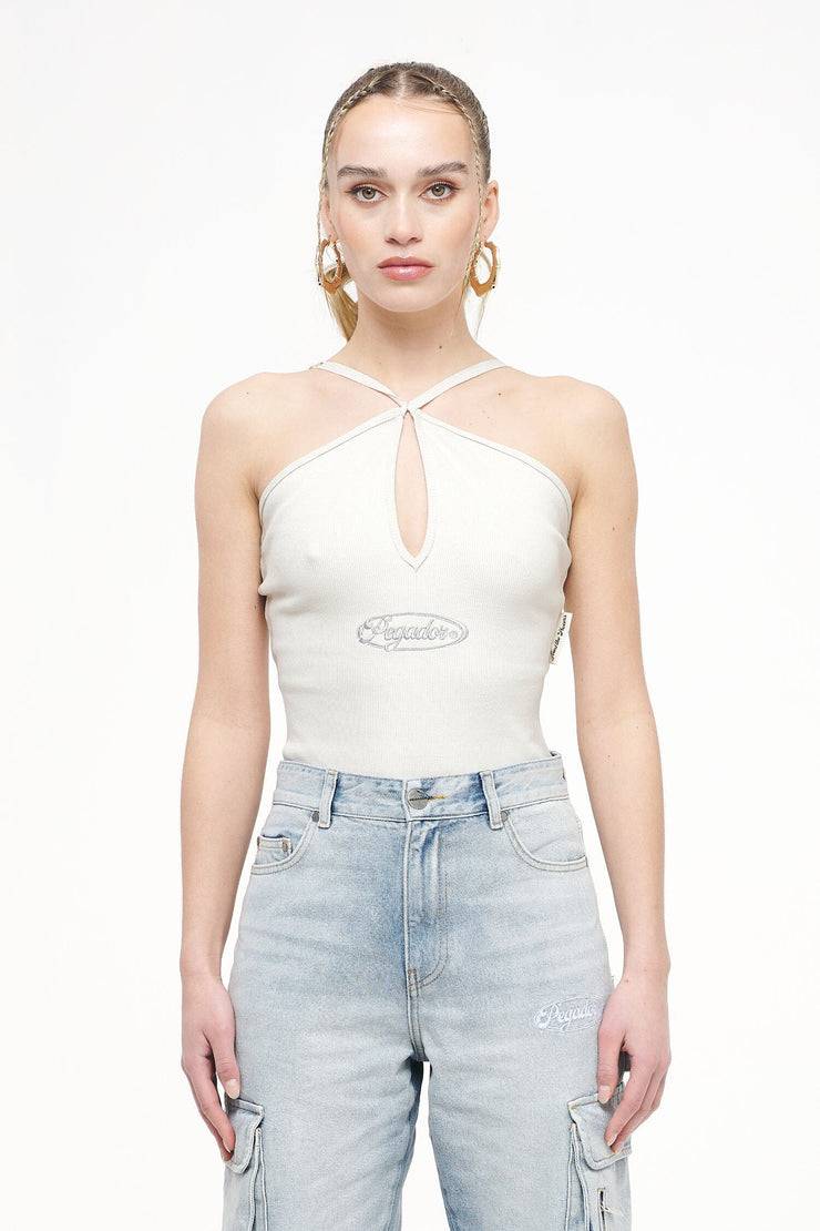 Pegador Santos Rib Neckholder Bodysuit Vintage Washed Angels Cream