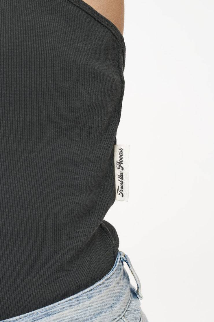 Pegador Santos Rib Neckholder Bodysuit Vintage Washed Iron Grey