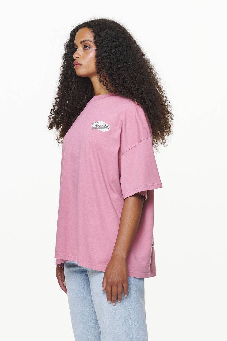 Pegador Savile Heavy Oversized Tee Vintage Washed Rust Pink