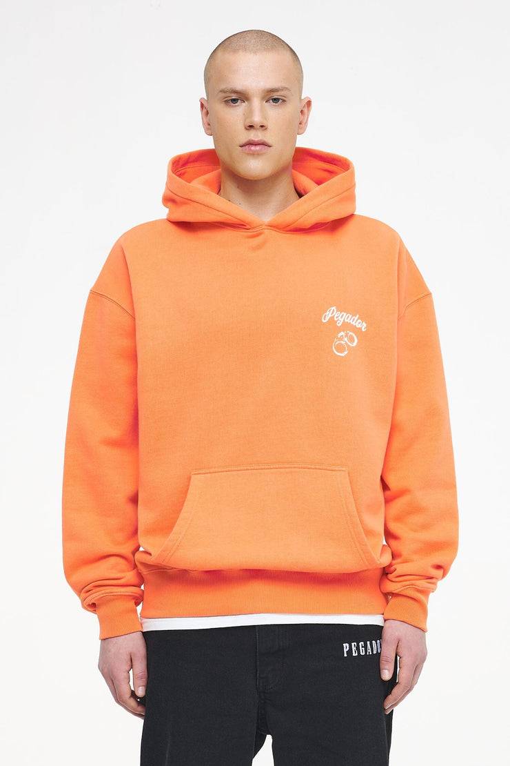 Pegador Skena Oversized Hoodie Vintage Washed Sunrise Orange