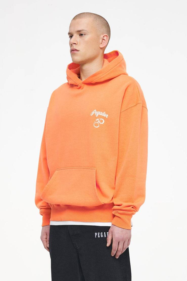 Pegador Skena Oversized Hoodie Vintage Washed Sunrise Orange