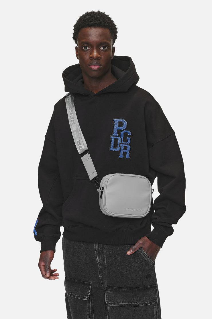 Pegador Skibo Logo Faux Leather Shoulder Strap Bag Cool Grey