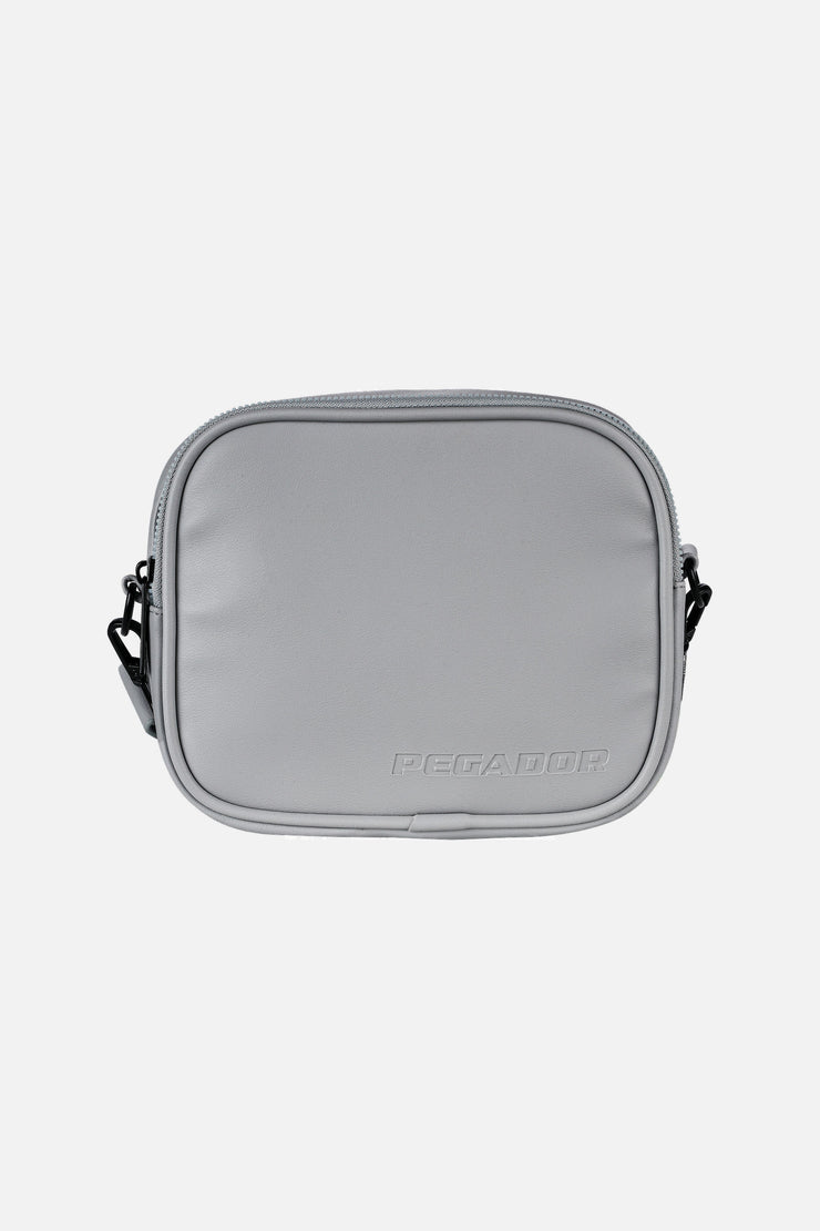 Pegador Skibo Logo Faux Leather Shoulder Strap Bag Cool Grey