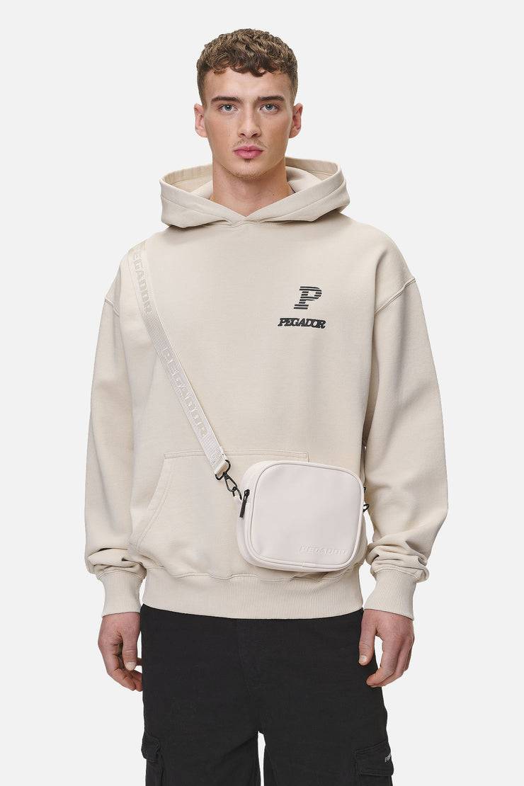 Pegador Skibo Logo Faux Leather Shoulder Strap Bag Desert Sand