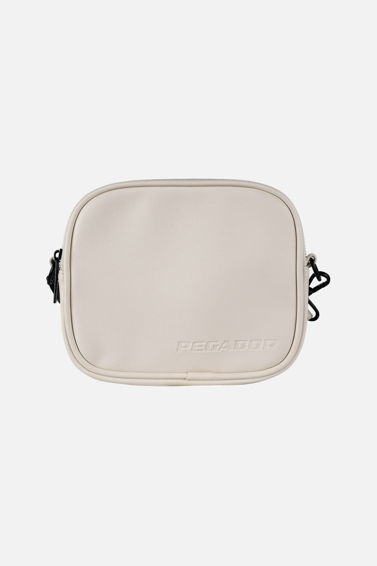 Pegador Skibo Logo Faux Leather Shoulder Strap Bag Desert Sand