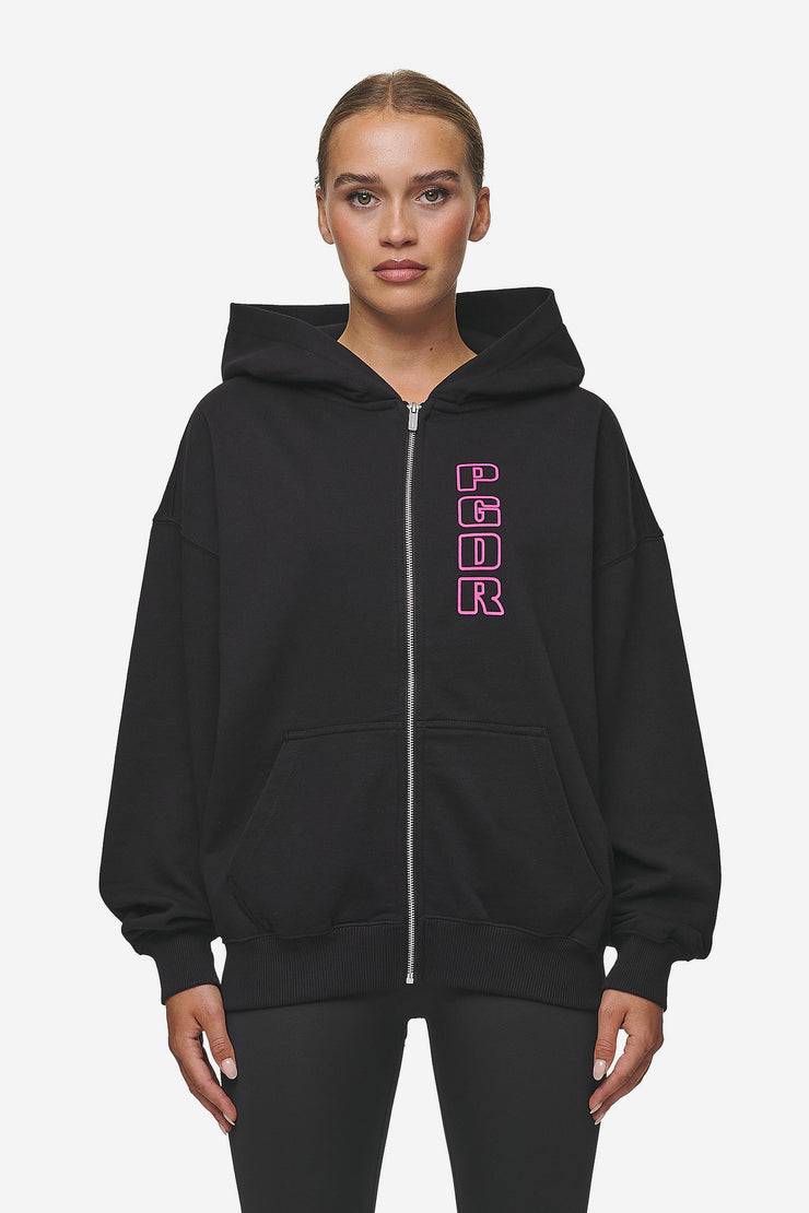 Pegador Skyla Oversized Sweat Jacket Heavy Washed Black