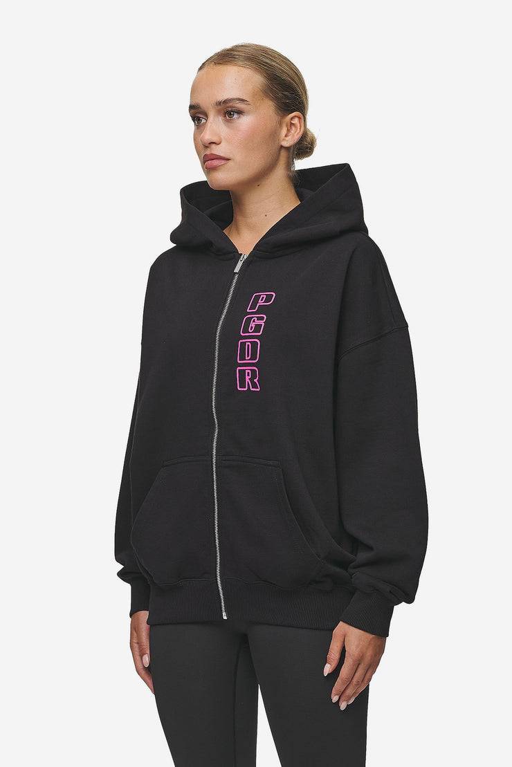 Pegador Skyla Oversized Sweat Jacket Heavy Washed Black