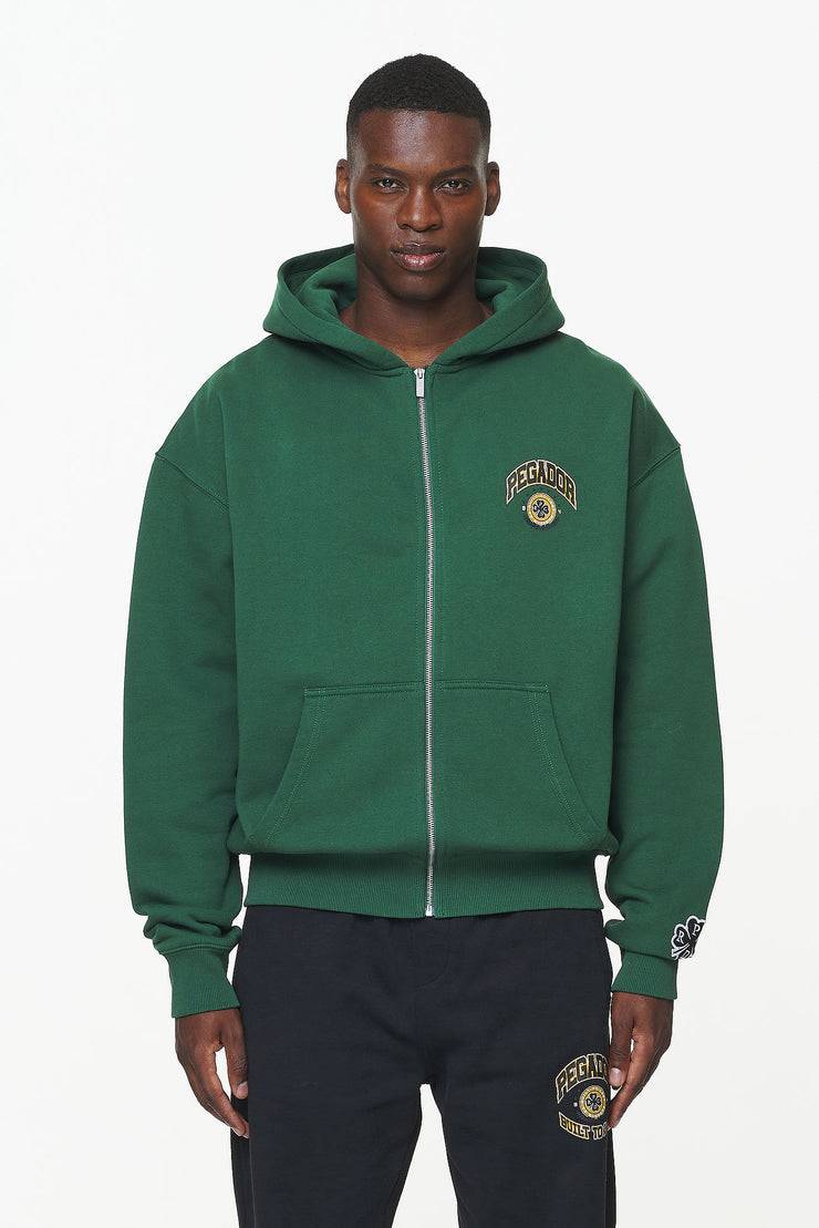 Pegador Smith Oversized Sweat Jacket Vintage Washed British Green