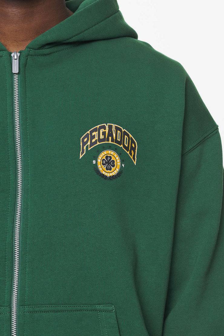 Pegador Smith Oversized Sweat Jacket Vintage Washed British Green