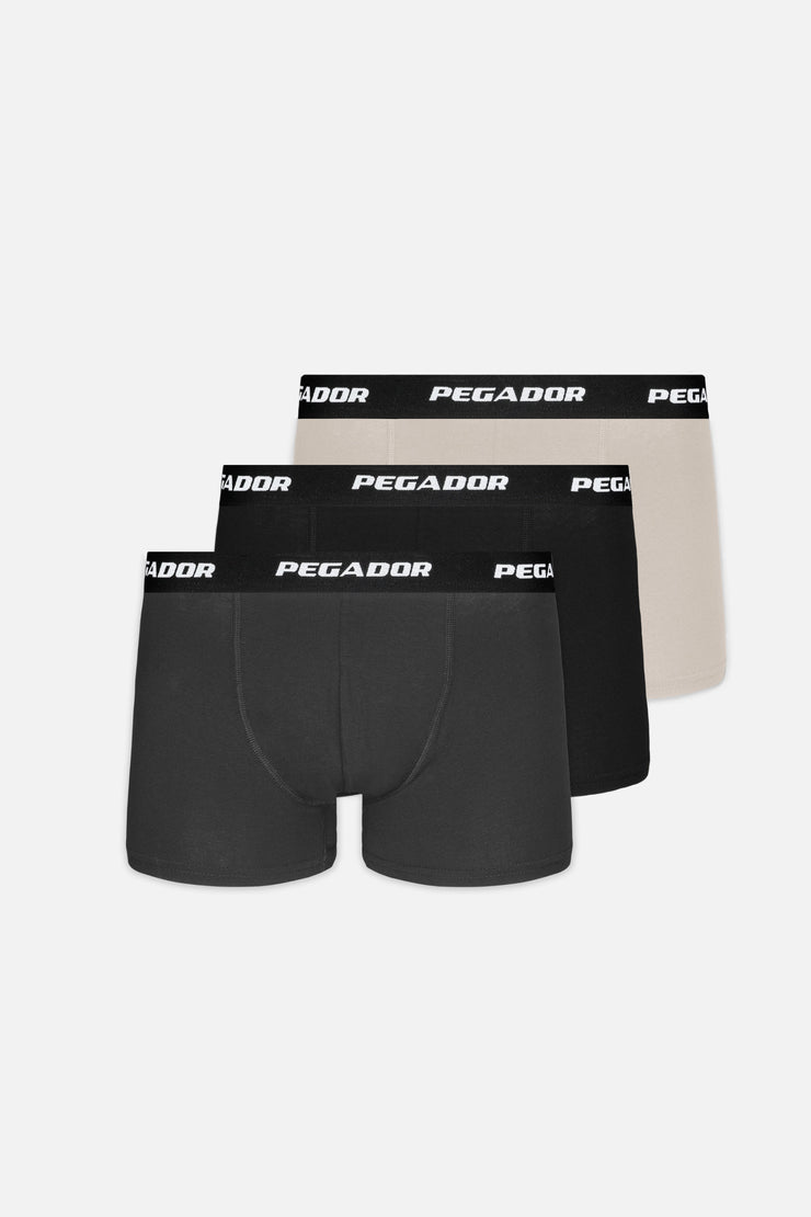Pegador Tantun Boxershorts 3 Pack Light Beige Anthracite Black