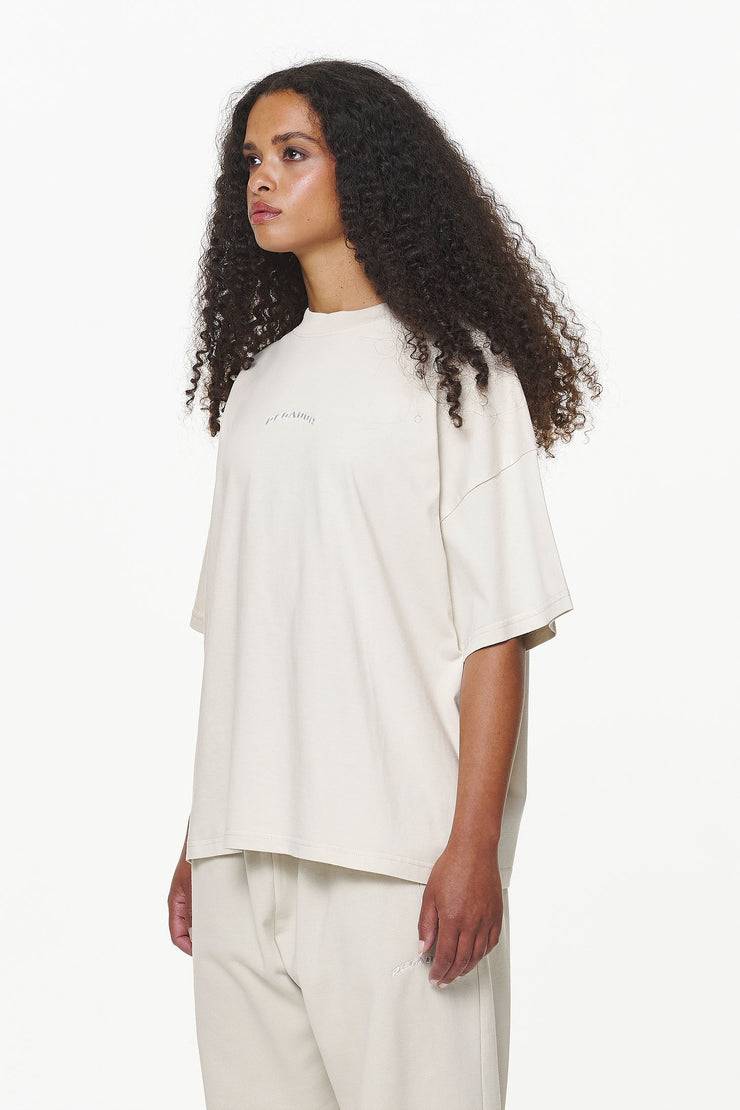 Pegador Thames Heavy Oversized Tee Vintage Washed Bone White