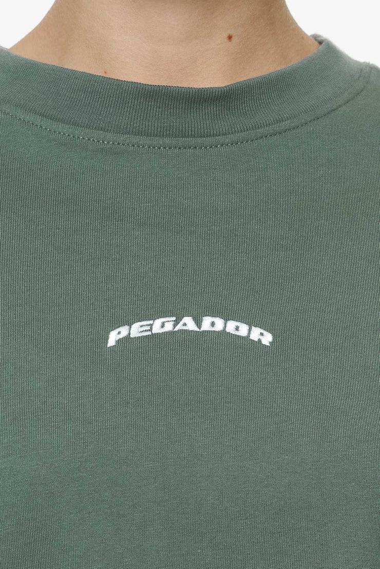 Pegador Thames Heavy Oversized Tee Vintage Washed Garden Green
