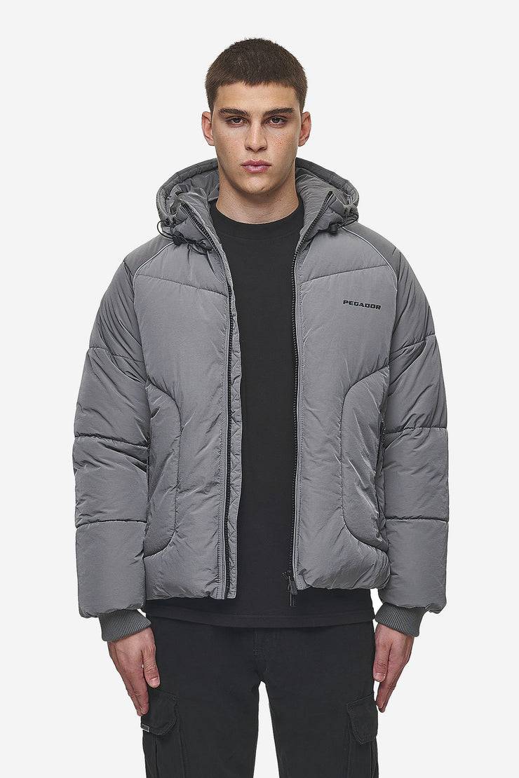 Pegador Toby Crushed Raglan Puffer Jacket Anthracite