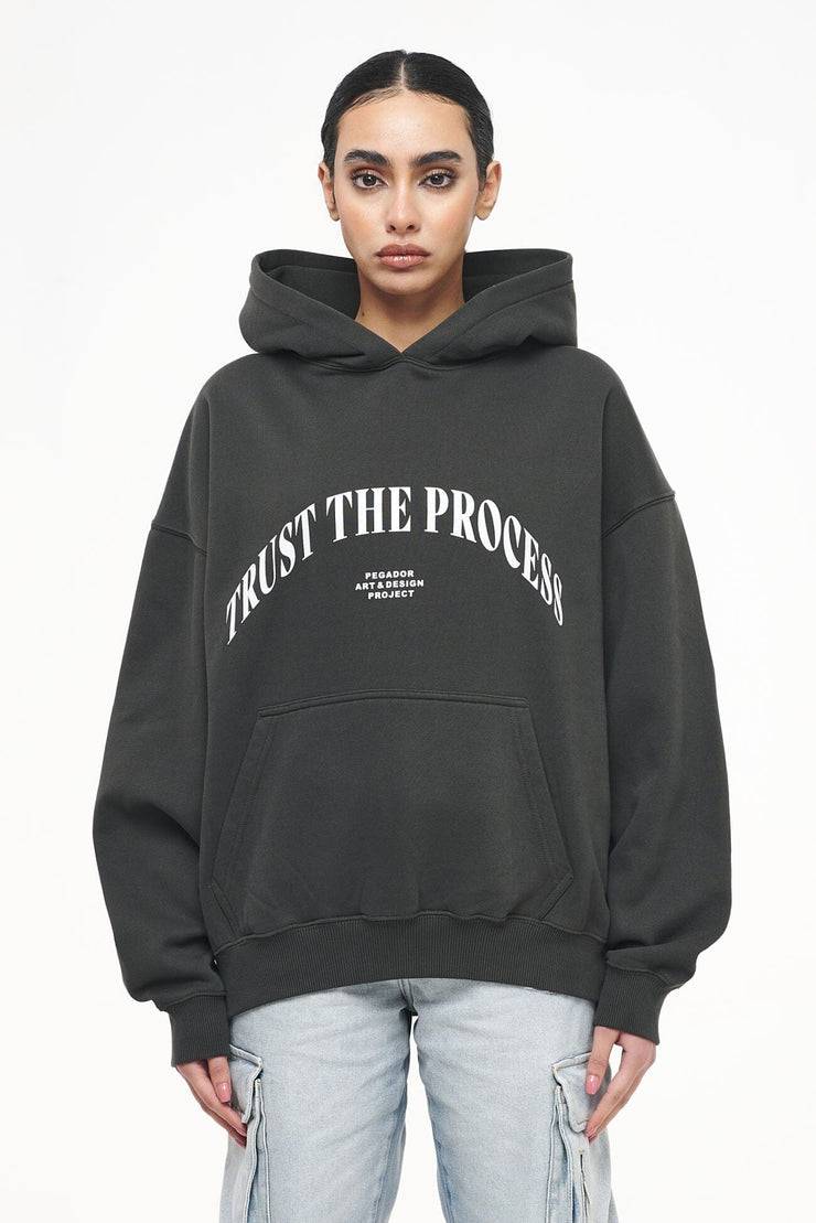 Pegador Topa Oversized Hoodie Vintage Washed Iron Grey