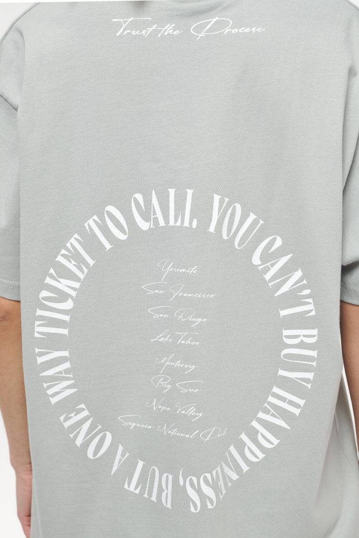 Pegador Topa Oversized Tee Vintage Washed Quiet Gray