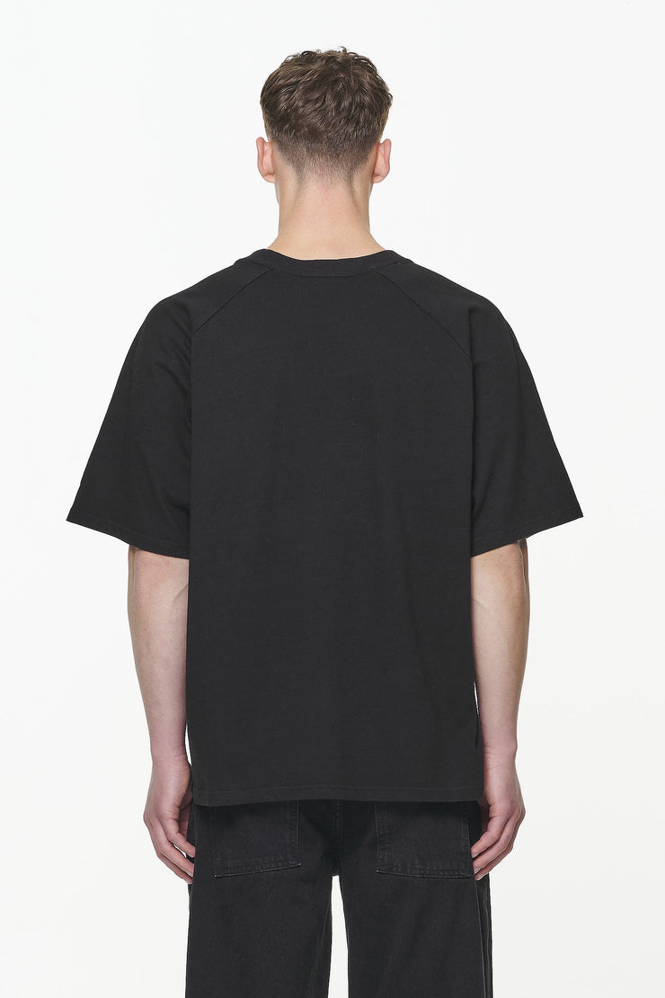 Pegador Trafford Raglan Boxy Tee Vintage Washed Onyx Black