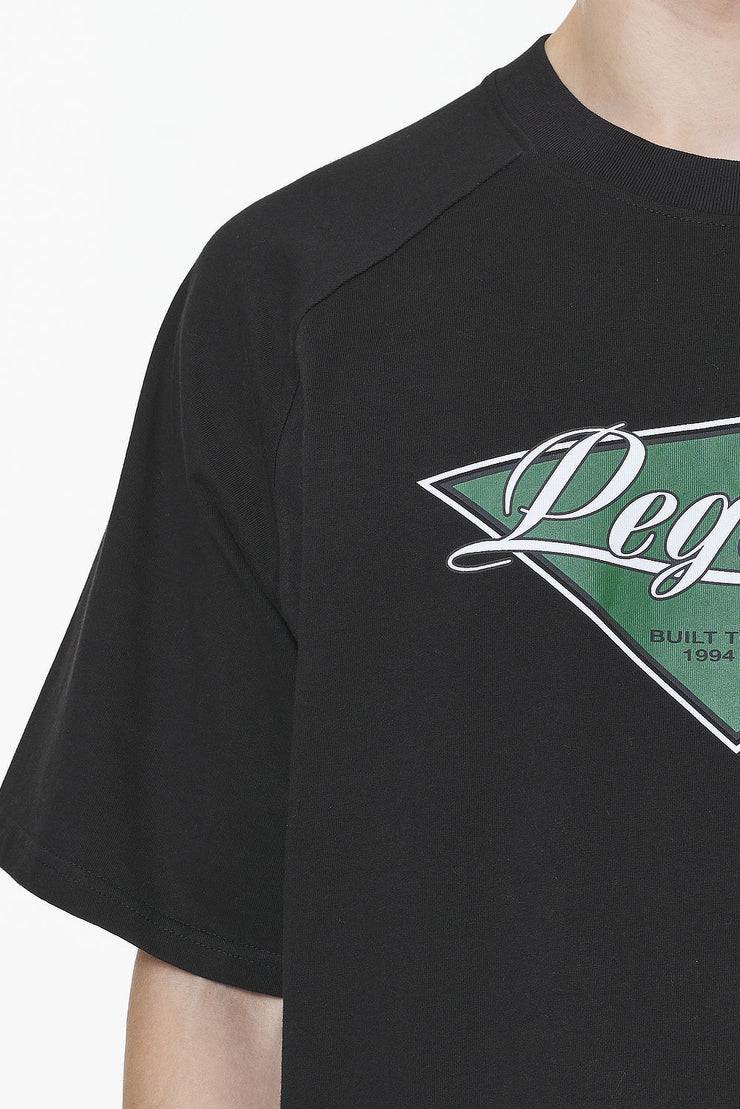 Pegador Trafford Raglan Boxy Tee Vintage Washed Onyx Black