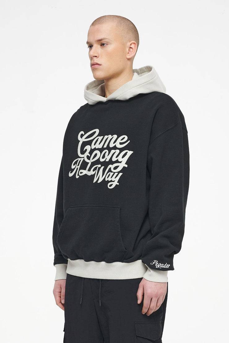 Pegador Trounce Oversized Hoodie Vintage Washed Black Ink Angels Cream