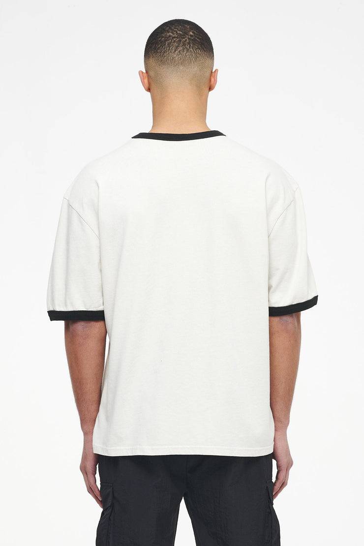 Pegador Trounce Oversized Ringer Tee Vintage Washed Angels Cream Black Ink