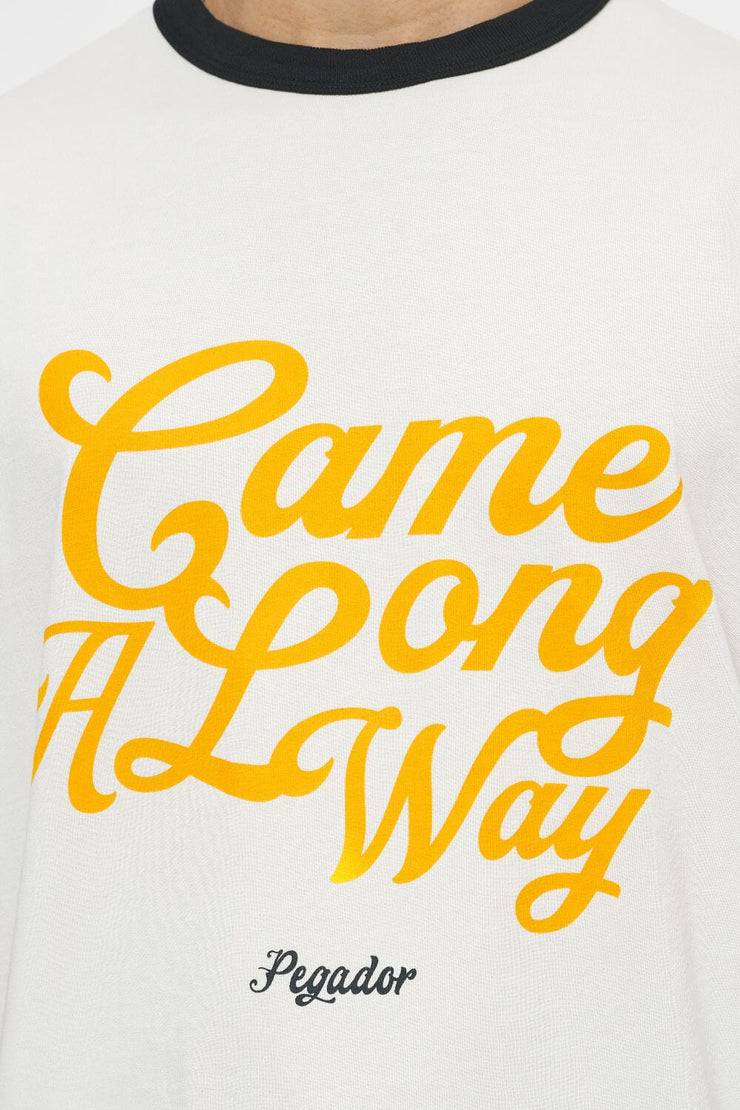 Pegador Trounce Oversized Ringer Tee Vintage Washed Angels Cream Black Ink