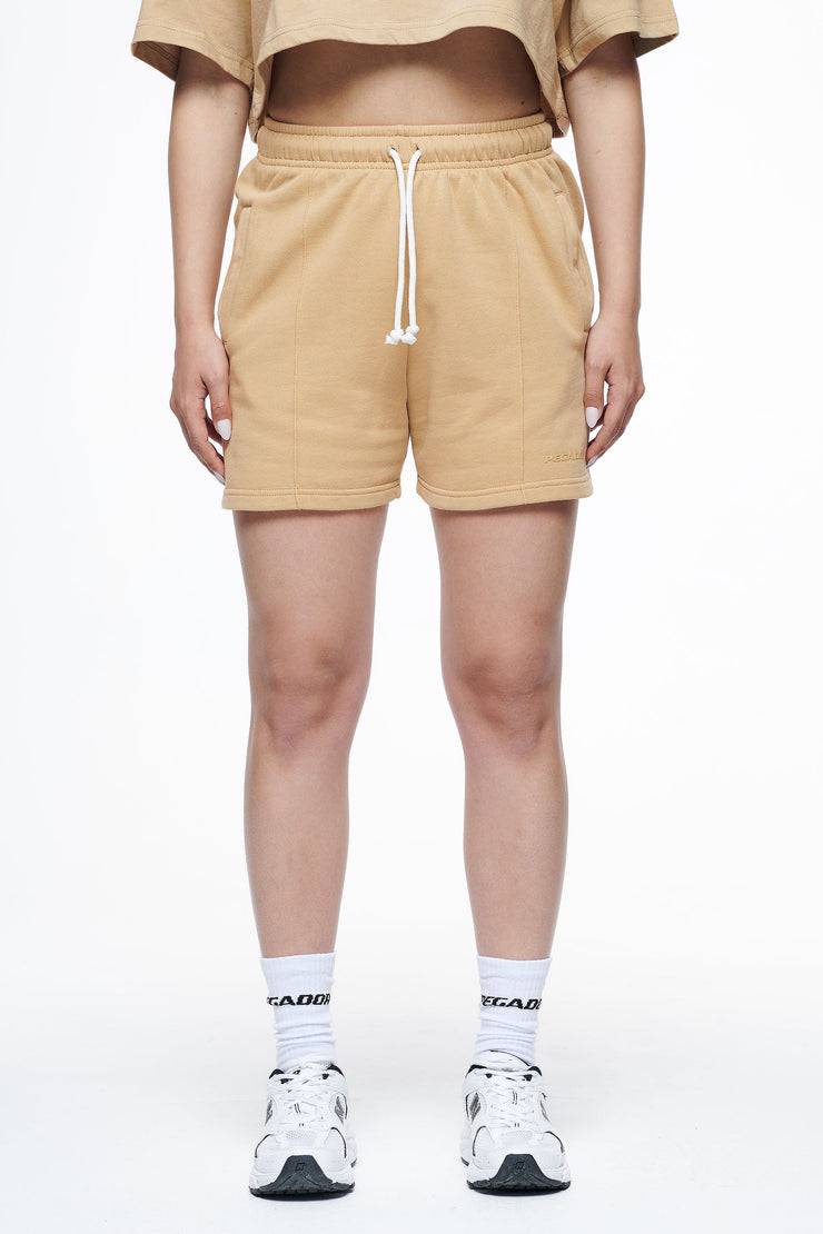 Pegador Umbria High Waisted Shorts Vintage Washed Espresso Gum