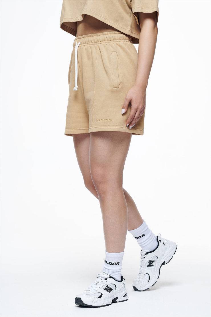 Pegador Umbria High Waisted Shorts Vintage Washed Espresso Gum