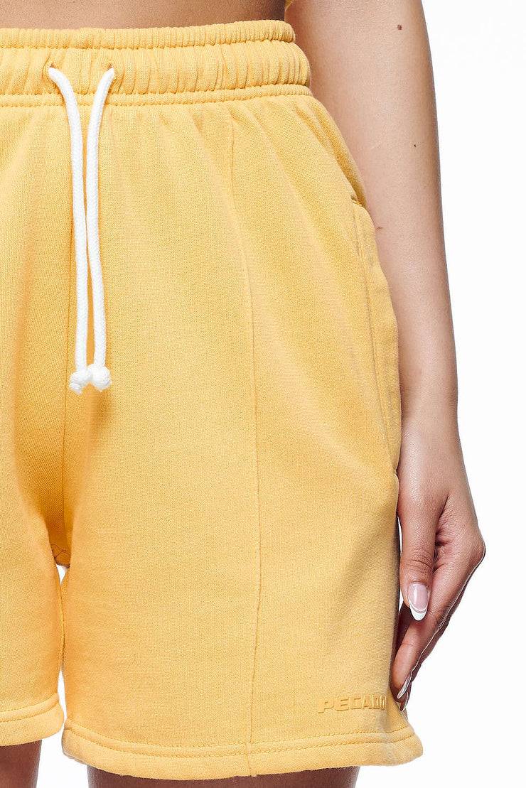 Pegador Umbria High Waisted Shorts Vintage Washed Golden Sun Gum