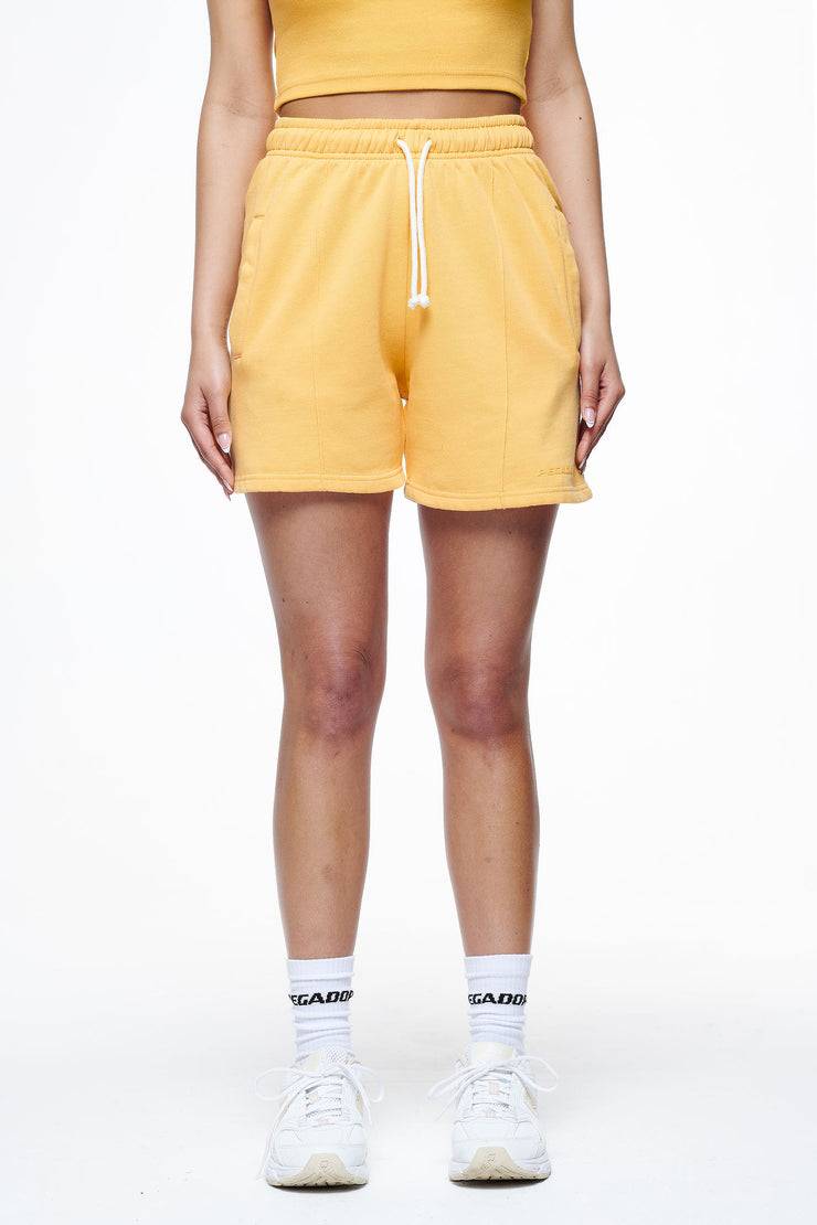 Pegador Umbria High Waisted Shorts Vintage Washed Golden Sun Gum