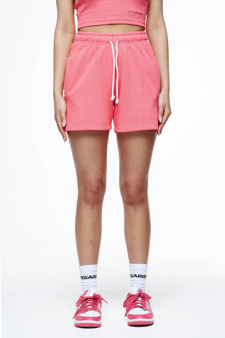 Pegador Umbria High Waisted Shorts Vintage Washed Strawberry Gum