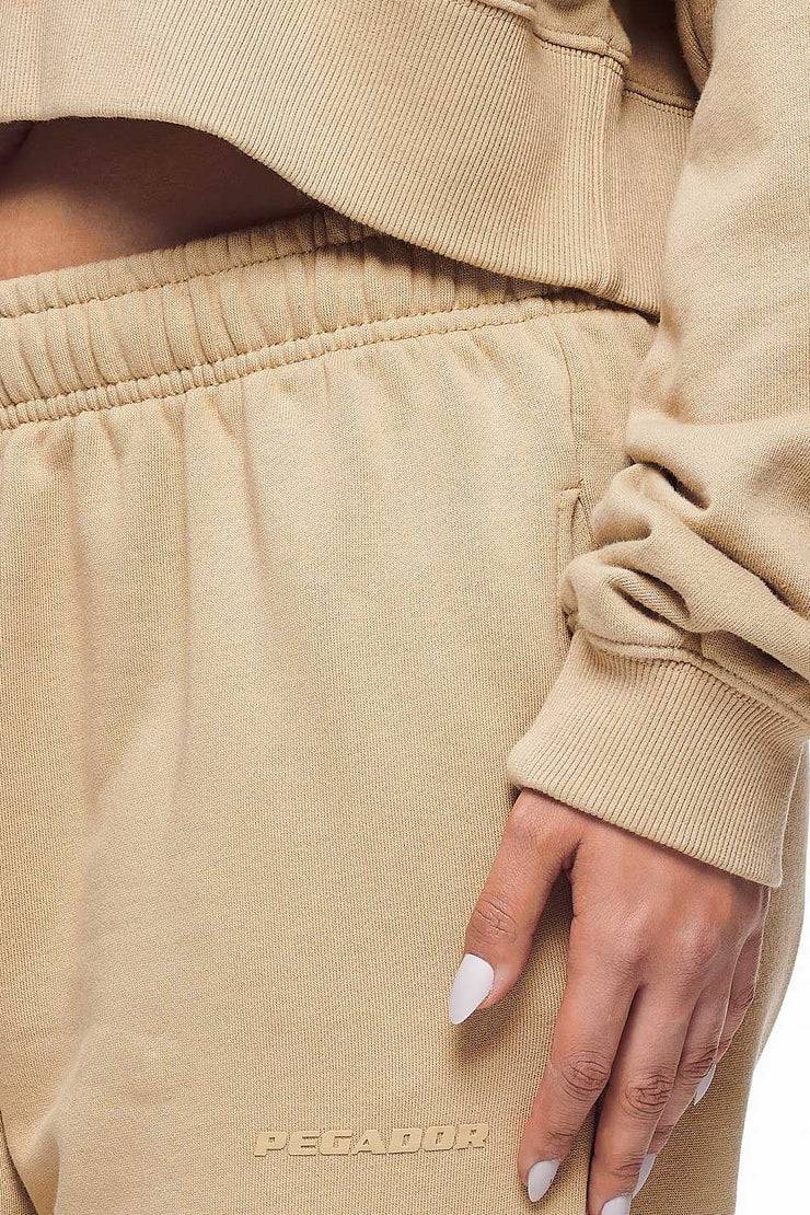 Pegador Villa High Waisted Sweat Pants Vintage Washed Espresso Gum