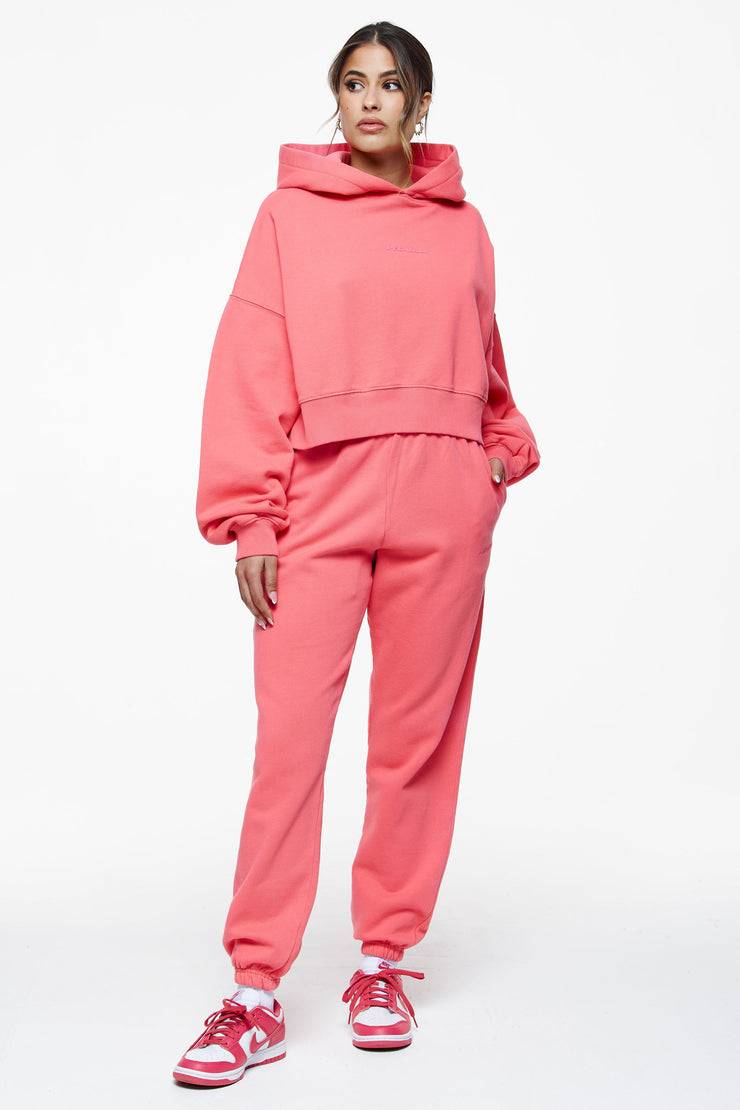 Pegador Villa High Waisted Sweat Pants Vintage Washed Strawberry Gum