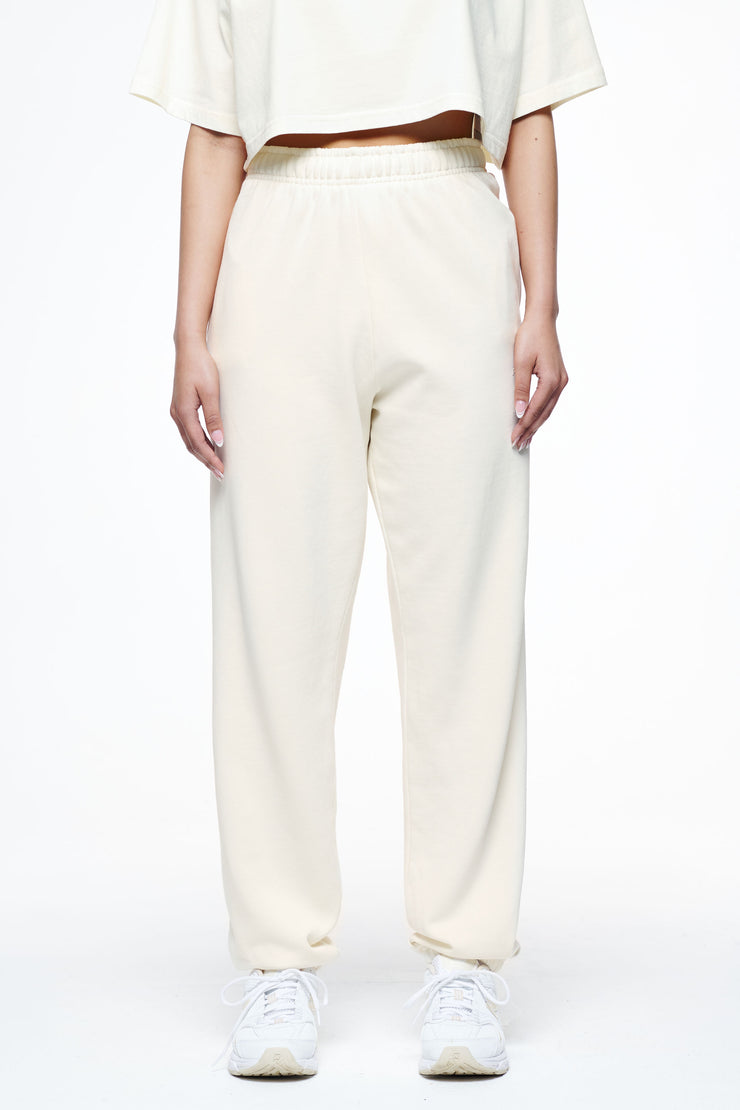 Pegador Villa High Waisted Sweat Pants Vintage Washed Unbleached Gum