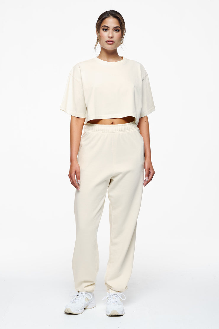 Pegador Villa High Waisted Sweat Pants Vintage Washed Unbleached Gum